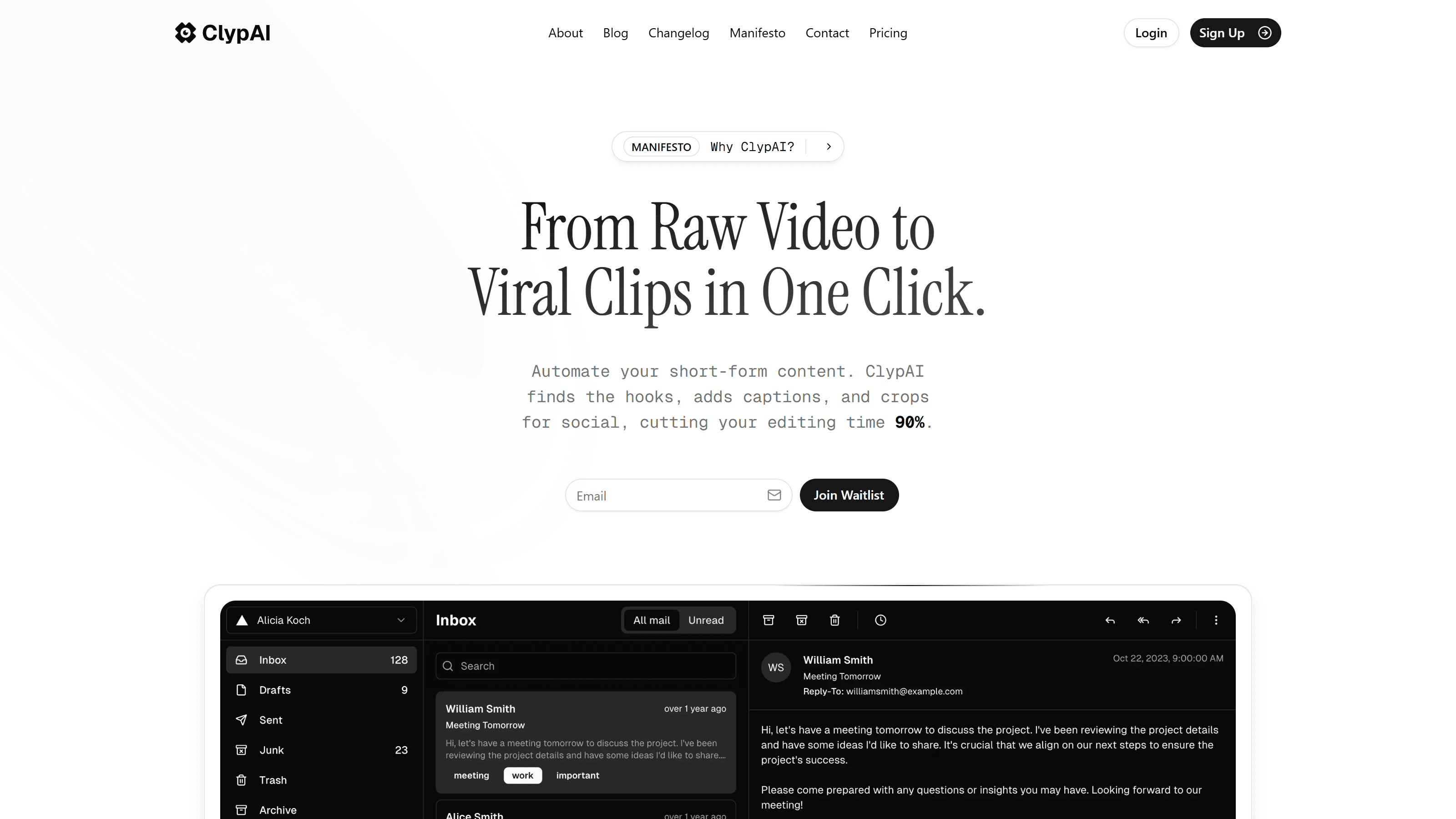 ClypAI app screenshot — light theme